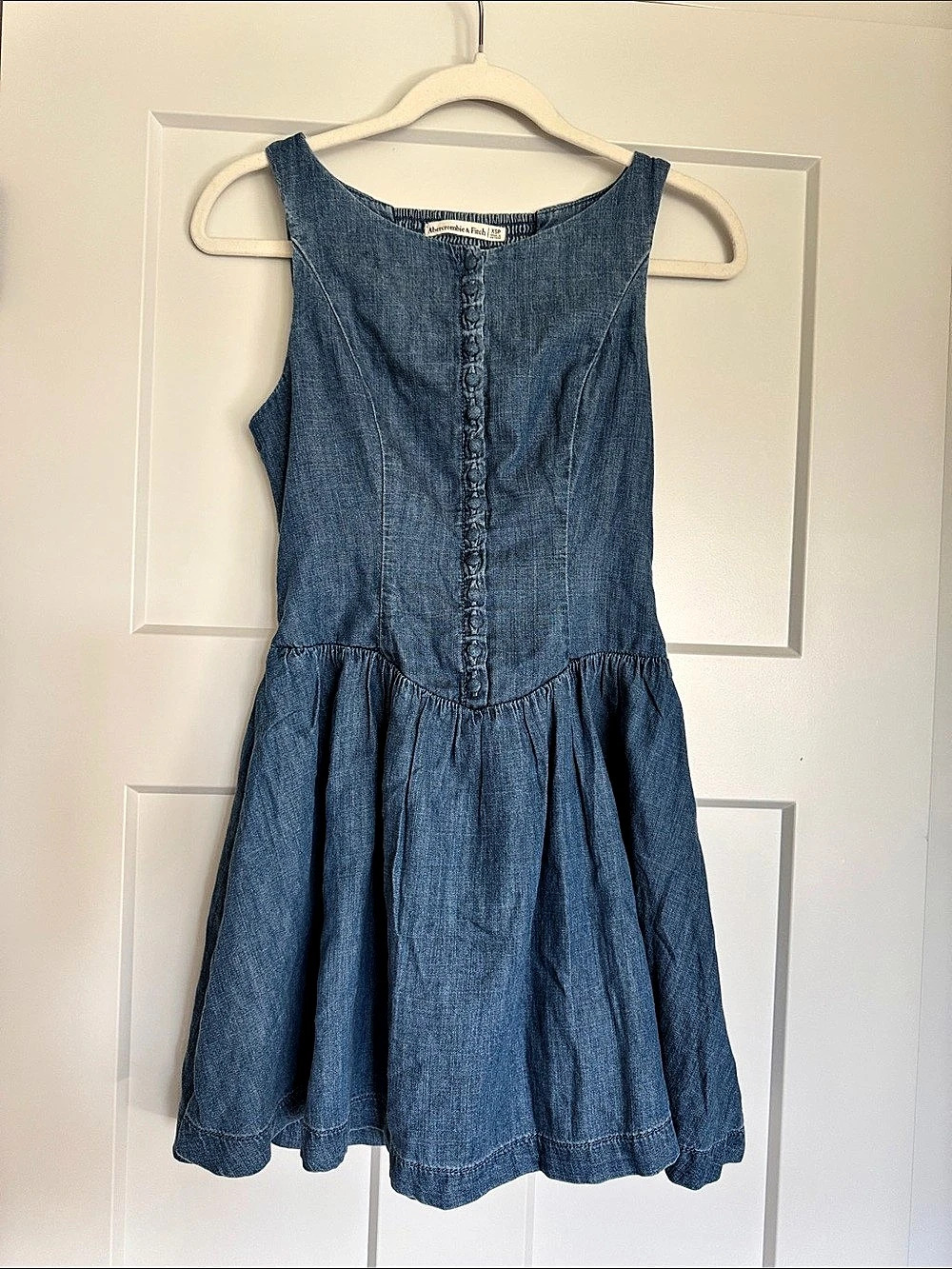 Abercrombie & Fitch Mini Denim Dress Medium Wash Size XS Petite NWT